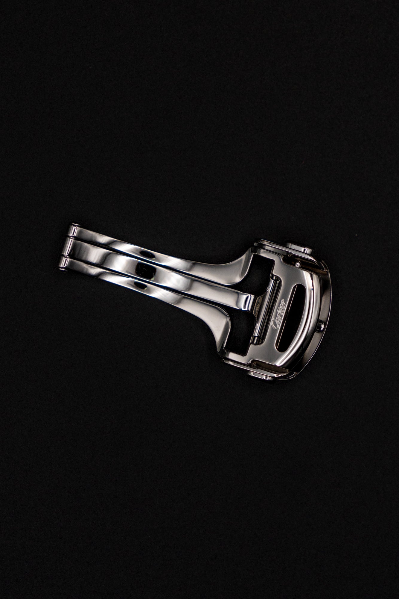 Cartier folding clasp NOS (Steel Deployment Clasp / Buckle) for Cartier Santos leather strap 12 mm