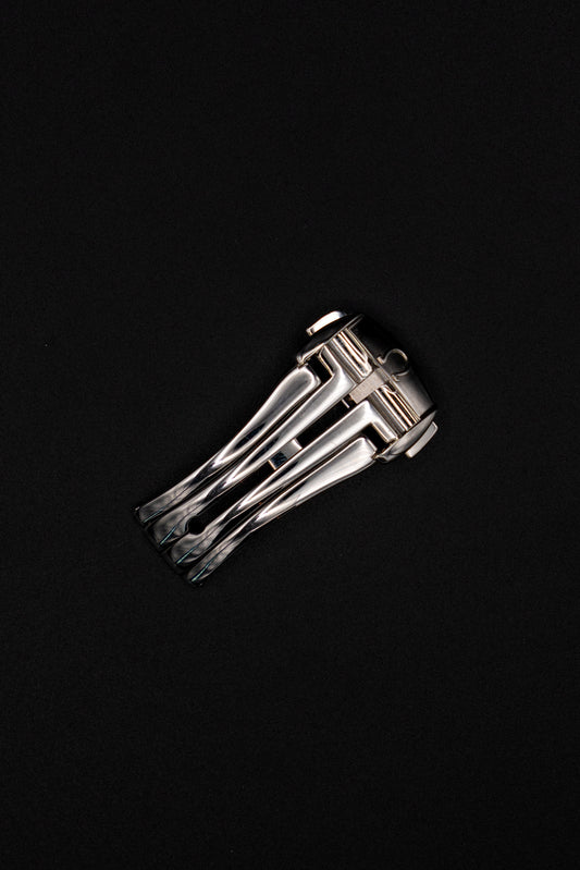 Omega Leather Bracelet Folding Clasp 18mm Deployment Clasp Vintage Polished