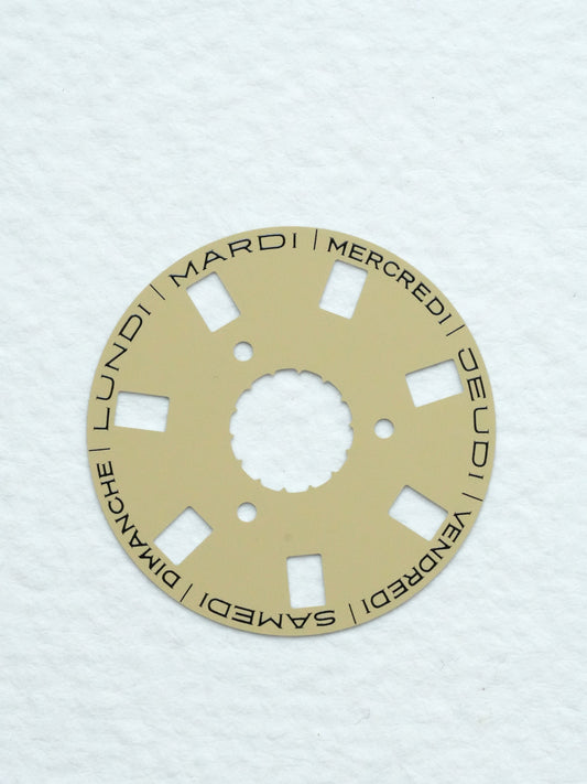 Rolex NOS Tagesscheibe "Französisch" beige für Kaliber 3155
