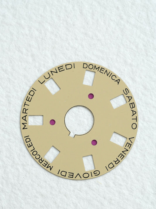 Rolex NOS Tagesscheibe "Italienisch" beige für Kaliber 3055 | 3035