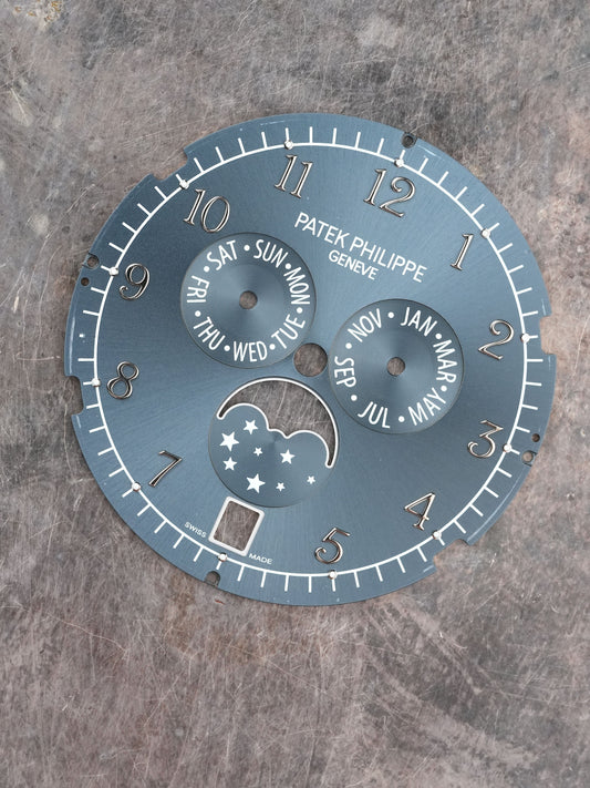 Patek Philippe Zifferblatt blau | grau für 4947G 18 Karat Weißgold