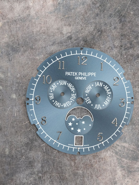 Patek Philippe Zifferblatt blau | grau für 4947G 18 Karat Weißgold