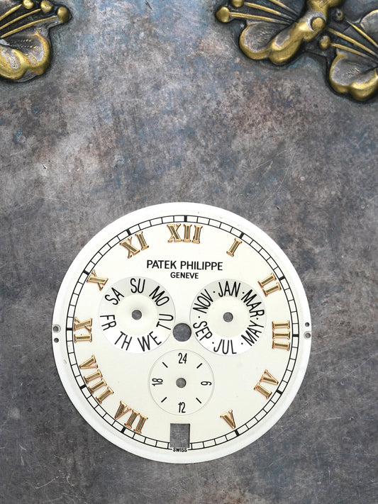 Patek Philippe Zifferblatt creme für Annual Calendar 5035J in Gelbgold