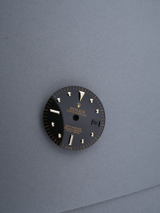Rolex NOS Zifferblatt Schwarz „Nipple Dial“ Swiss Only Service Dial für GMT-Master Ref. 1675/3 | 1675/8