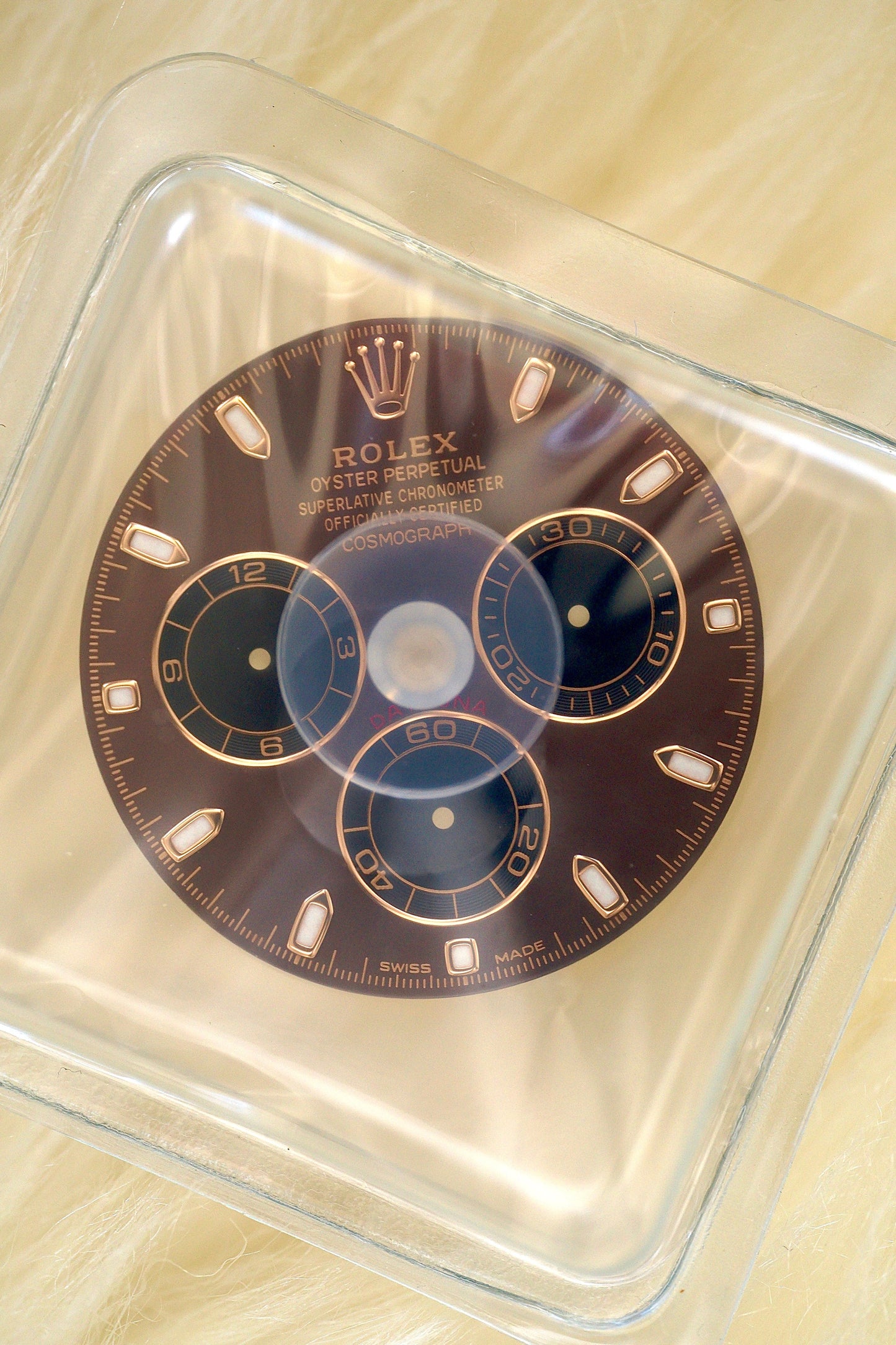 Rolex NOS Chocolate index Zifferblatt für Cosmograph Daytona rose gold 116505(LN) / 116515(LN)