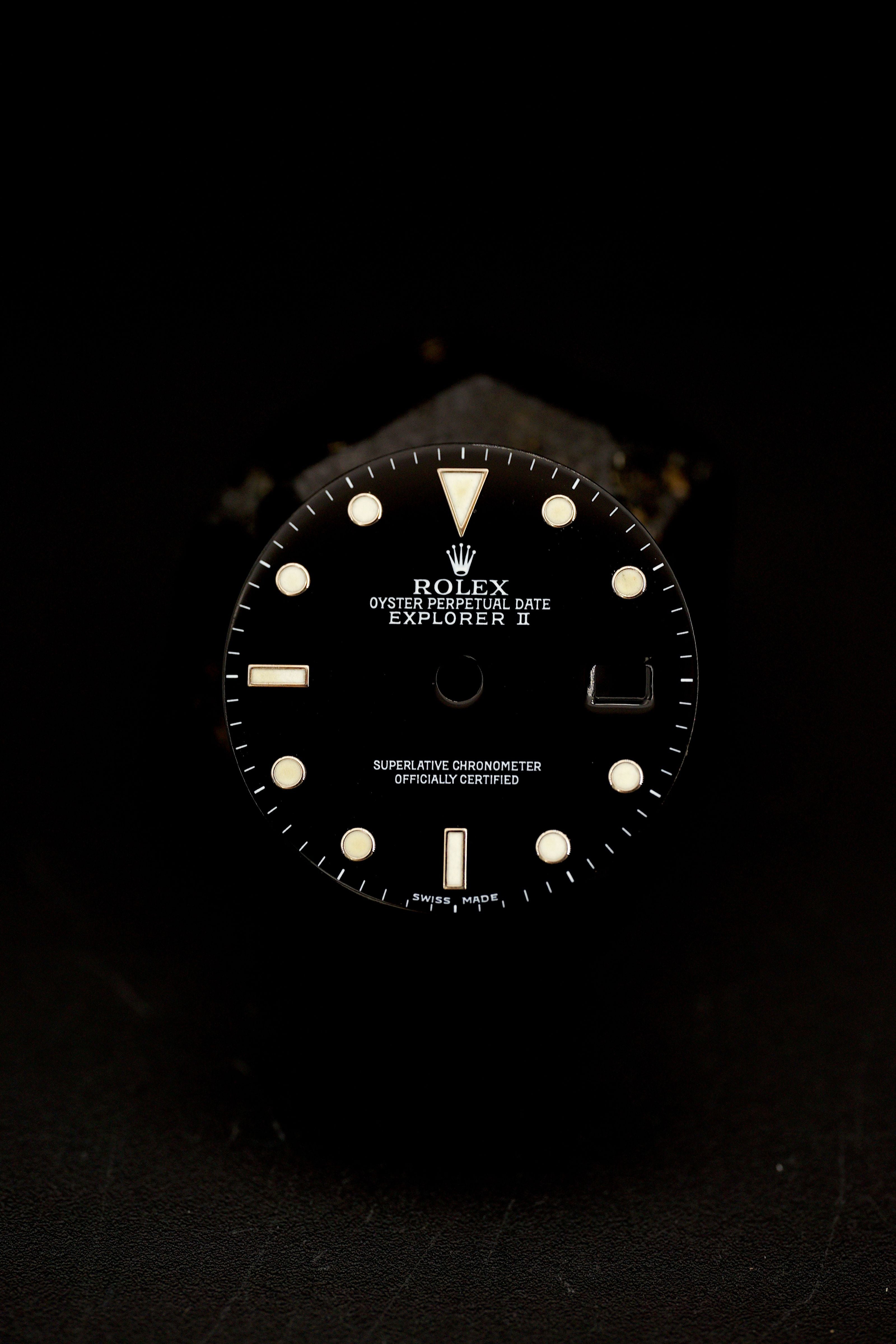 Rolex Black Dial for Explorer II 16570 16550 Luminova - Main Image