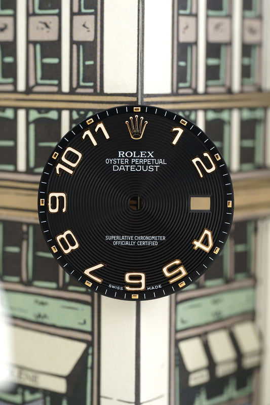 Rolex Zifferblatt "Concentric Dial" schwarz für OP Datejust 36 mm rose 116231