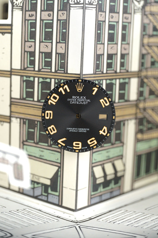 Rolex Zifferblatt "Concentric Dial" schwarz für OP Datejust 36 mm rose 116231