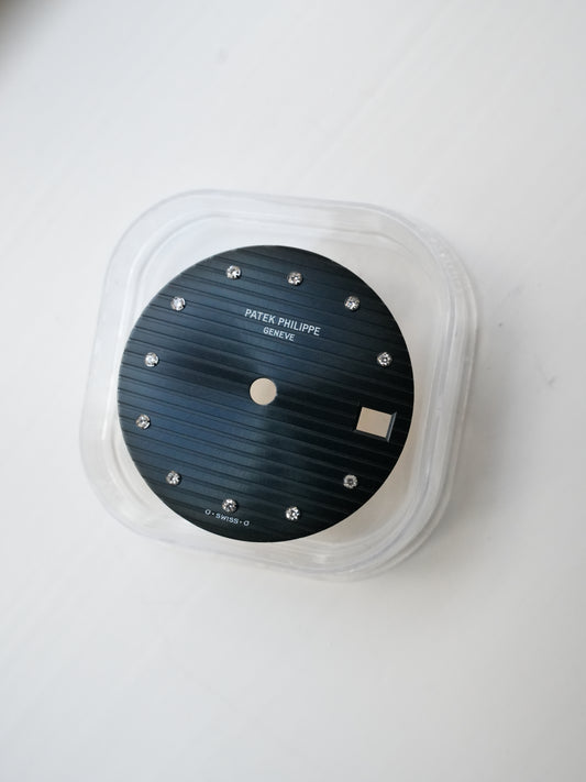 Patek Philippe NOS Blue blau Sigma Diamond Dial Diamant Zifferblatt für Nautilus Stahl 3800