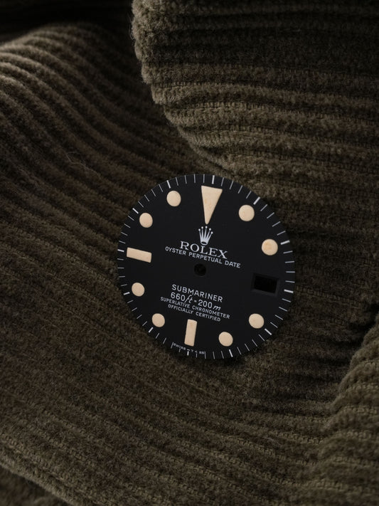 Rolex Matte NOS Dial for Submariner 1680 Tritium Vanilla Patina