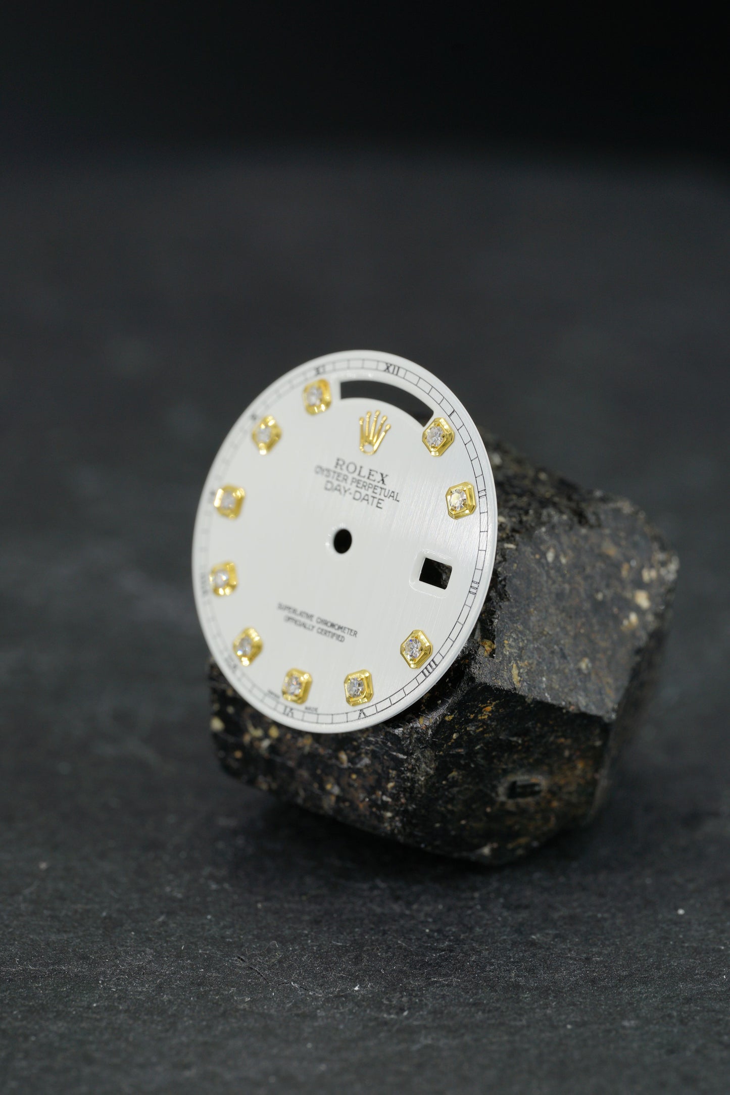 Rolex Rare Diamant Zifferblatt mit seltenem Schliff für OP Day-Date 36 mm 18038 | 18238 "Singer Dial" inklusive Zeigern