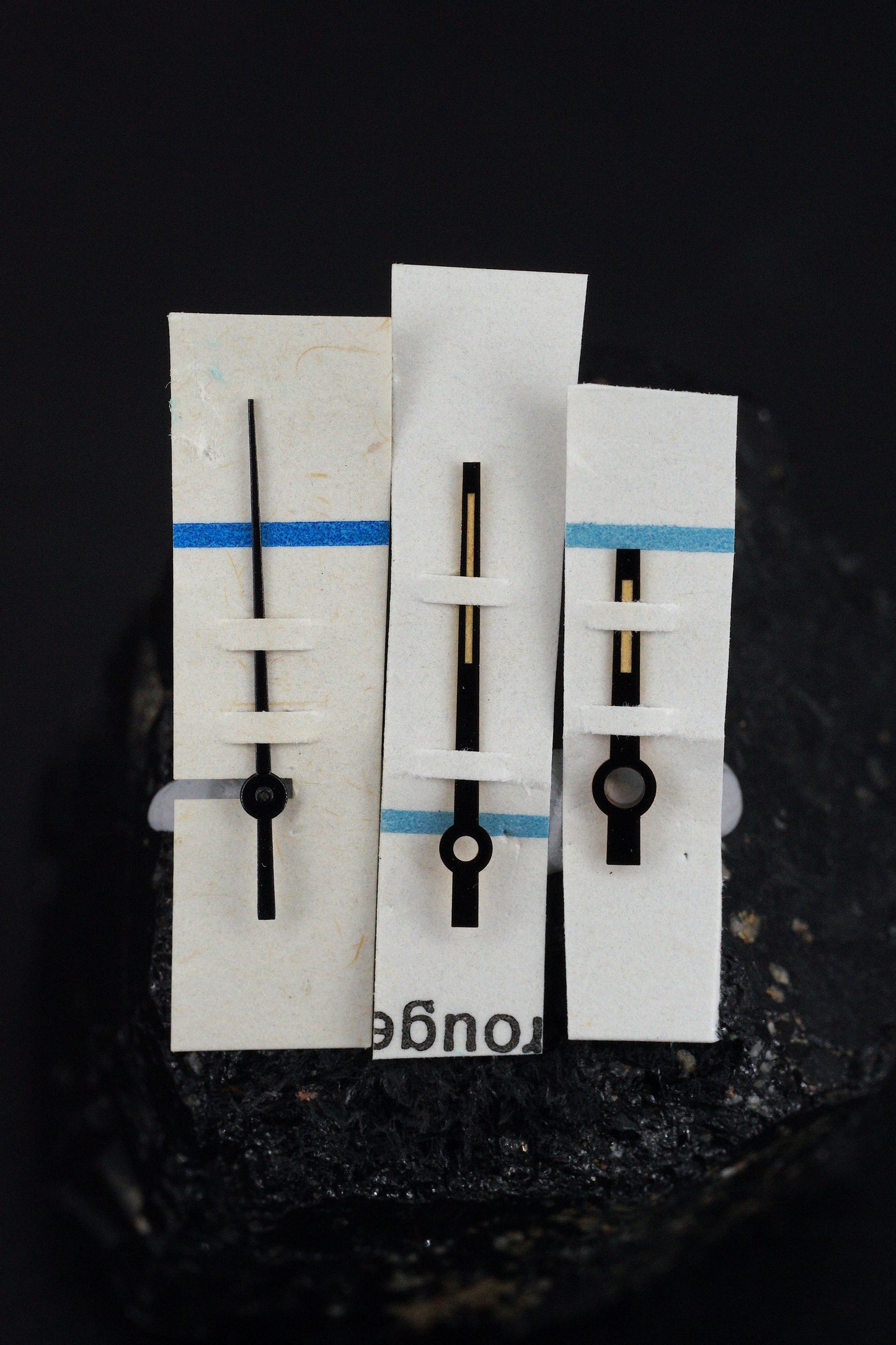 Rolex NOS "Buckley" Black Hand Set for Datejust 16000 | 16030 | 16014 | 17000 | 17014 | 17013 Tritium.