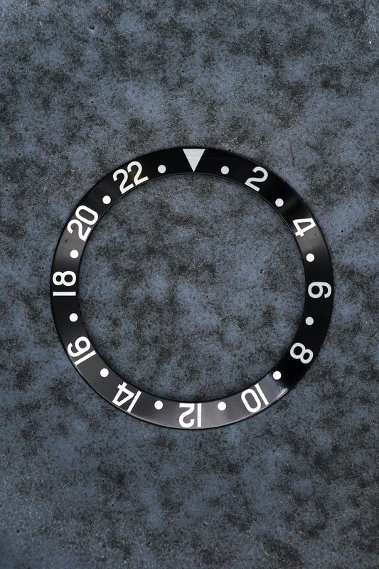 Rolex Inlay | Insert | Einlage Schwarz für GMT-Master 1675 | 16750 Plexi Modelle Serif