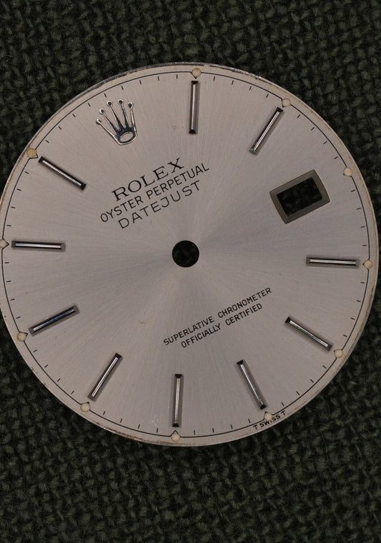 Rolex Zifferblatt Silber-Beige "Stick Dial'' für Datejust 16014 | 16234 Tritium