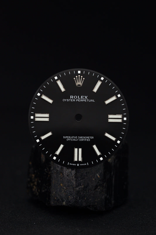 Rolex "Black Dial" Zifferblatt schwarz für Oyster Perpetual 41 mm 124300 Chromalight