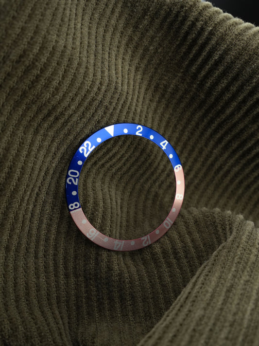 Rolex Inlay | Insert for GMT-Master 16700 | 16710 | 16760 Pepsi Fat Front Faded Seriph