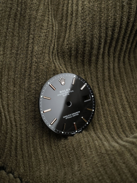 Rolex NOS Zifferblatt Schwarz für Oyster Perpetual Date 15008 Luminova
