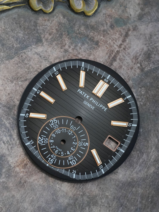 Patek Philippe Zifferblatt schwarz für Nautilus 5980/1R in Rose Gold