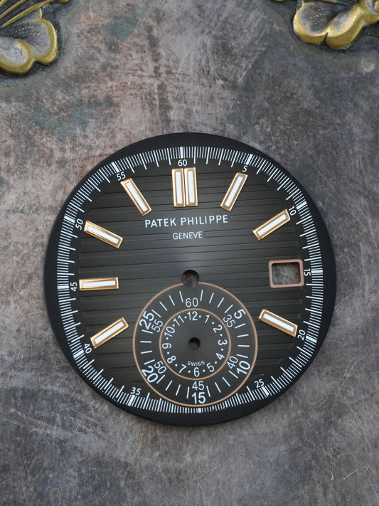 Patek Philippe Zifferblatt schwarz für Nautilus 5980/1R in Rose Gold