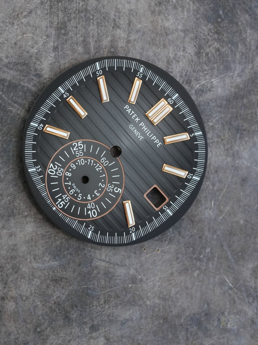 Patek Philippe Zifferblatt schwarz für Nautilus 5980/1R in Rose Gold