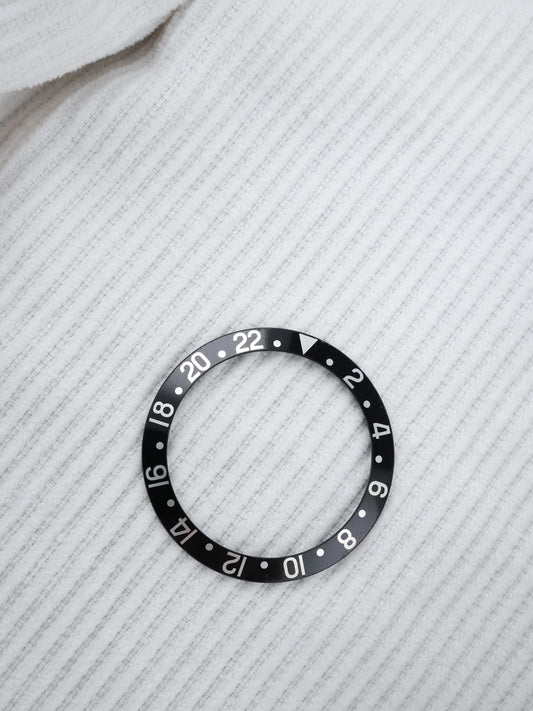 Rolex schwarz Inlay | Insert | Einlage Fat Font Seriph für GMT-Master 1675