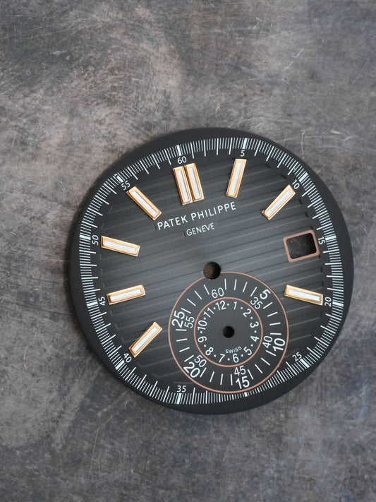 Patek Philippe Zifferblatt schwarz für Nautilus 5980/1R in Rose Gold