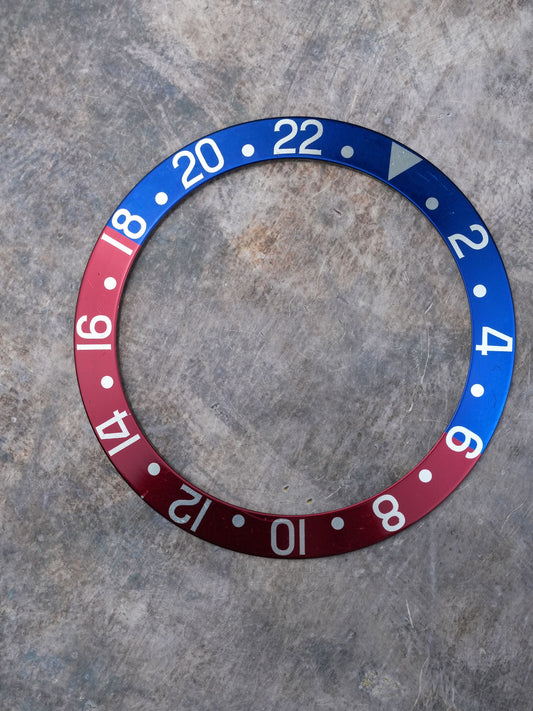 Rolex Inlay | Insert Pepsi Red Back Serif Mid Font Insert for GMT-Master 1675 | 16750