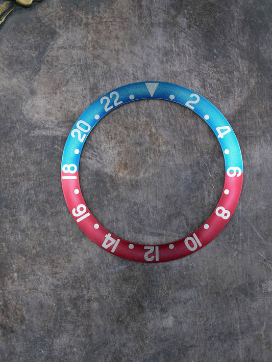 Rolex Inlay | Insert faded Pepsi Red Back non Serif extreme fat Font for GMT-Master 1675 | 16750