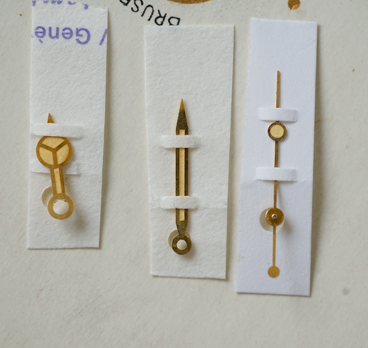 Rolex NOS Gelbgold Zeigersatz für Plexi Submariner 1680 / 8 Tritium