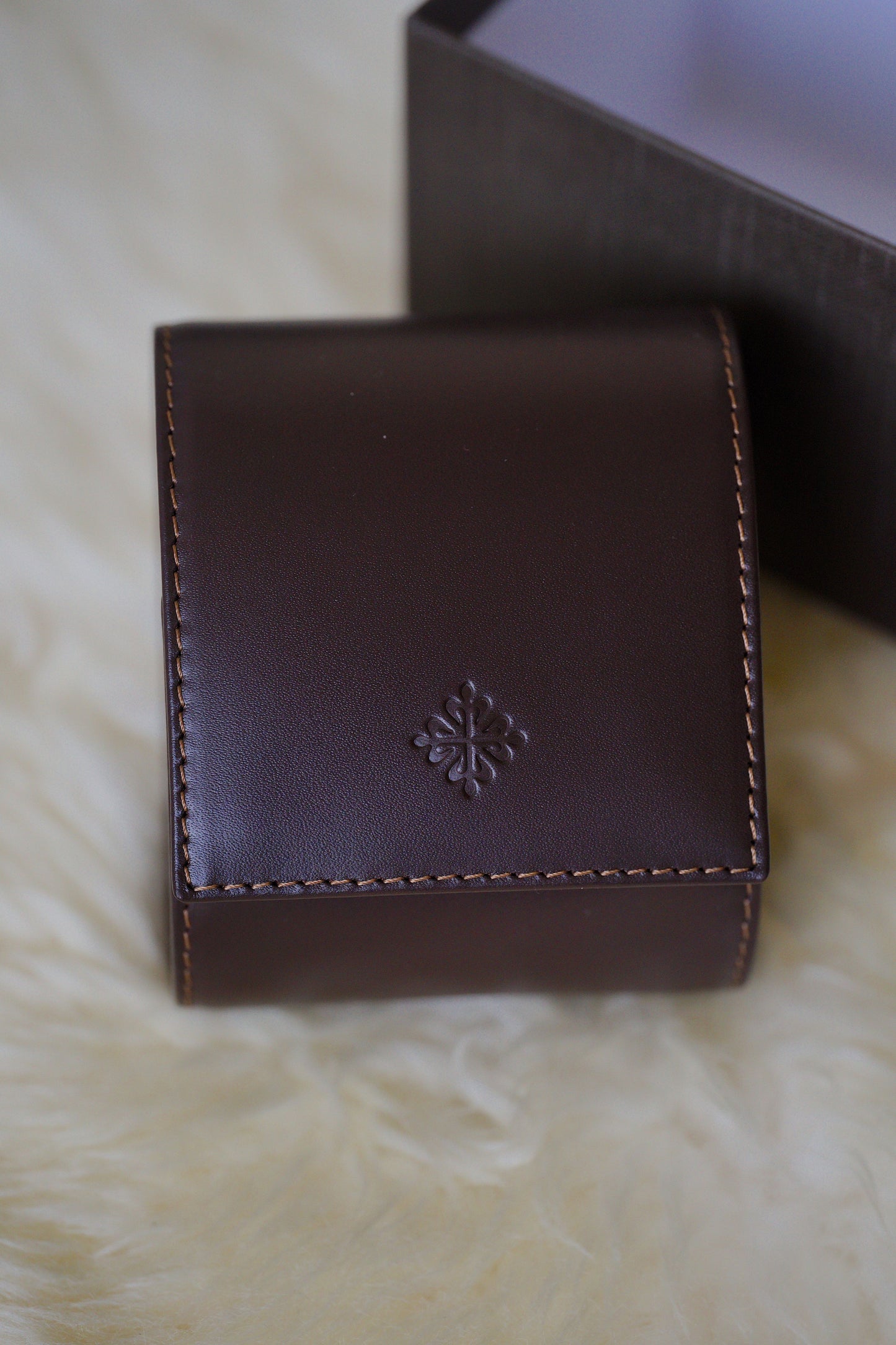 Patek Philippe NOS leather travel box / service box with outer carton