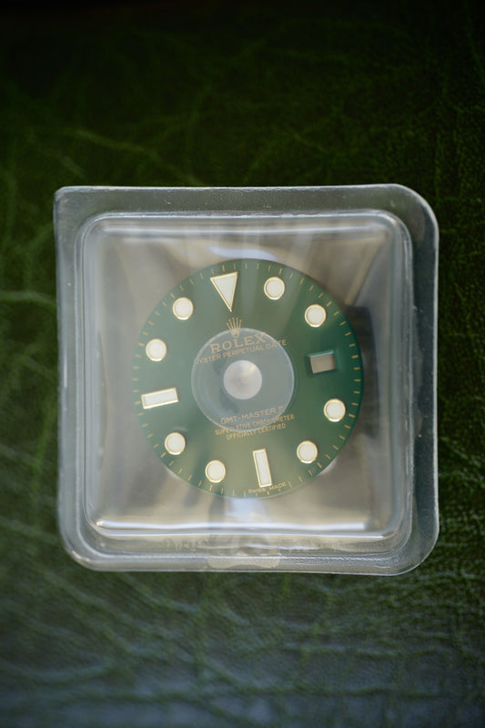 Rolex NOS green dial & hands for GMT-Master II 116718 / 116718LN in blister (sealed)