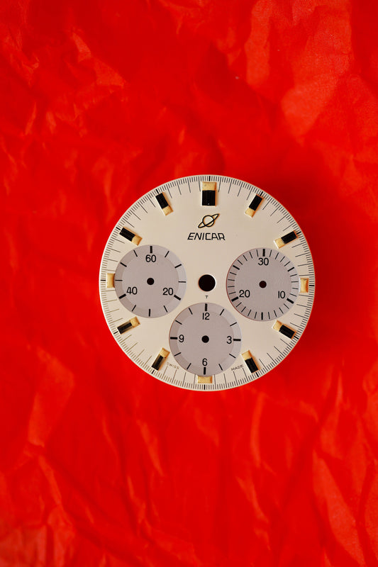 Enicar NOS silver dial for Vintage Chronograph Tritium