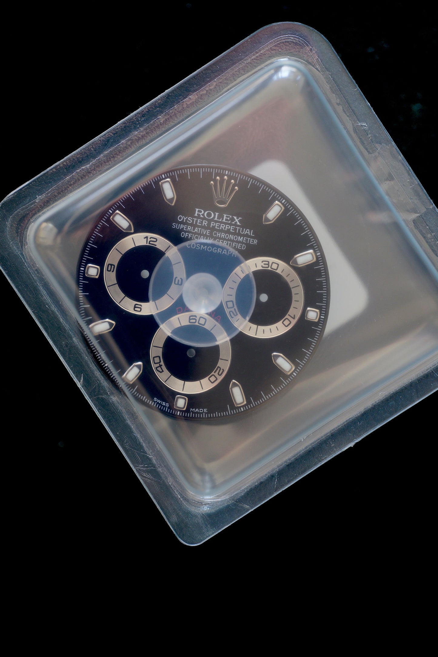 Rolex NOS Zifferblatt für Daytona 116520 / 116509 / 116519 Chromalight im Blister
