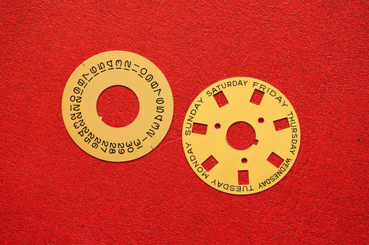 Rolex Tages- & Datumscheibe Englisch / english für Day-Date 1803 / 1807 mit cal. 1555 / 1556 champagner