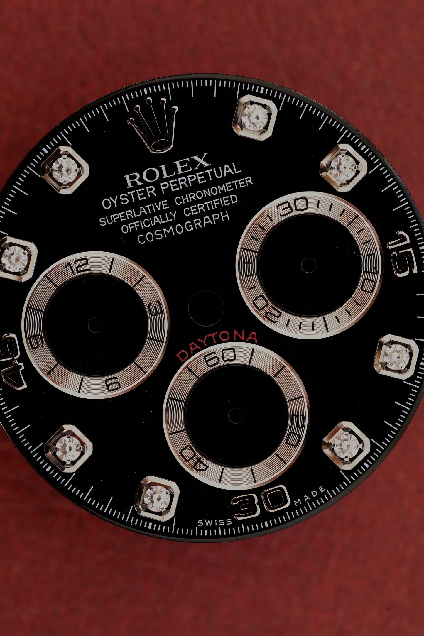 Rolex Diamant Zifferblatt schwarz für Daytona 116520 | 116509 | 116519 | 116500