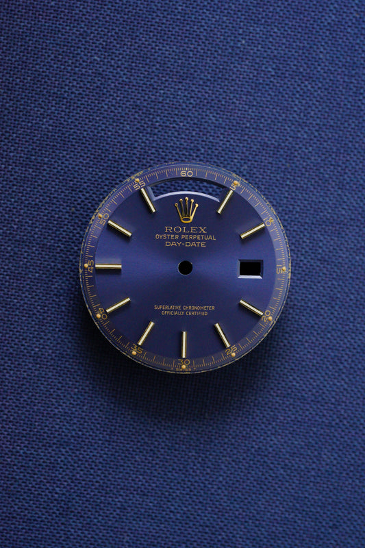 Rolex "Blue Index Dial" Zifferblatt blau für Plexi Day-Date 1802 | 1803 | 1806 | 1807 Tritium