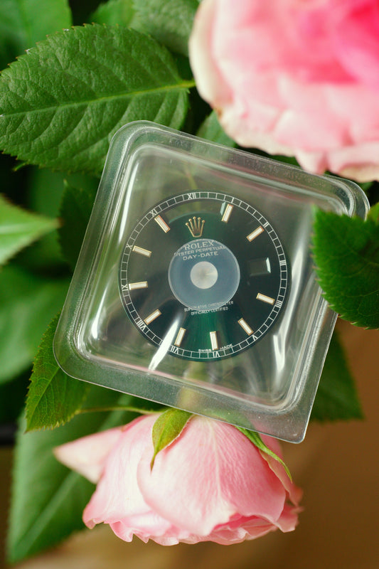 Rolex NOS Zifferblatt grün für Day-Date 36 mm 118238 | 18238 | 128238 Luminova im Blister