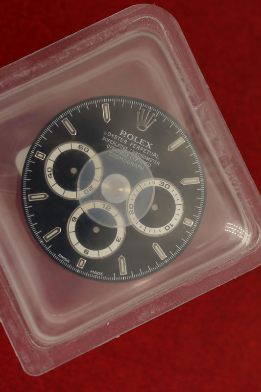 Rolex Zifferblatt schwarz für Zenith Daytona 16520 Luminova NOS in Blister