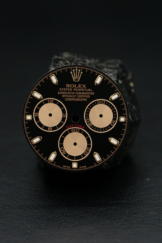 Rolex Zifferblatt schwarz für Cosmograh Daytona Rosegold 116505 | 116515 Luminova