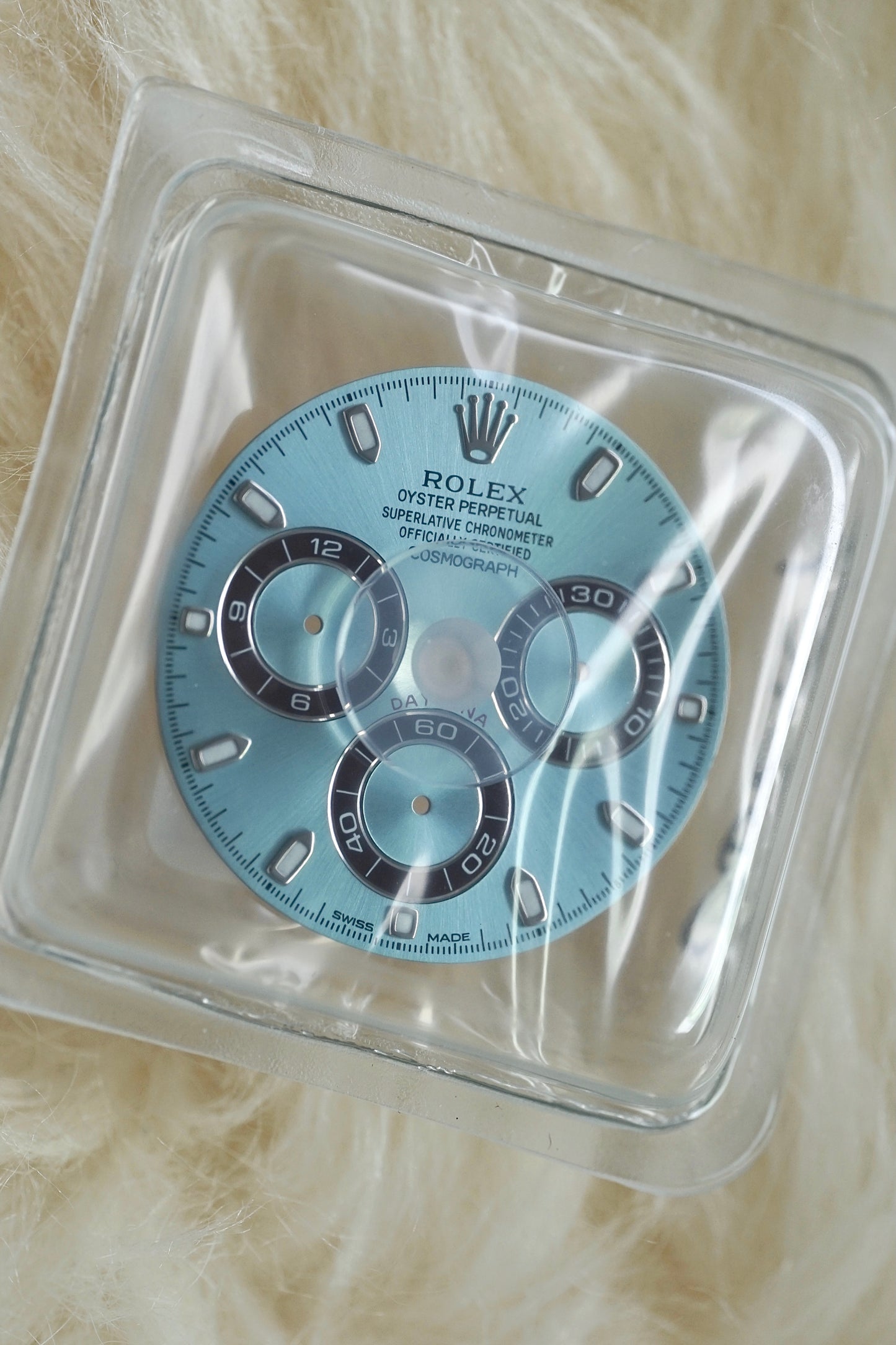 Rolex NOS Zifferblatt "ice blue" für Platin Daytona 116506 / 116520 / 116509 und andere