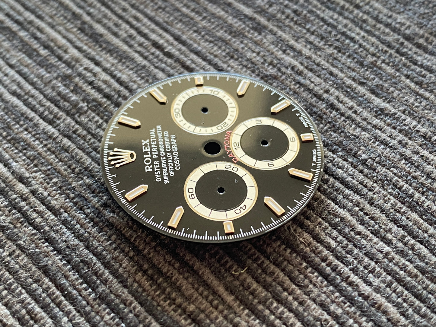 Rolex dial for Zenith Cosmograph Daytona 16520 "regular 6" T Swiss Made T (Luminova)