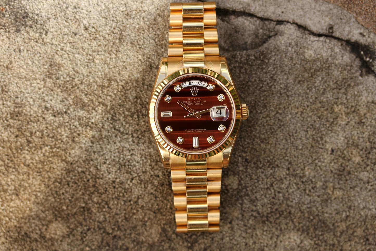 Rolex NOS Stein Zifferblatt mit Diamanten "Bull´s Eye" für Day-Date 18238 | 118238 | 128238 im Blister