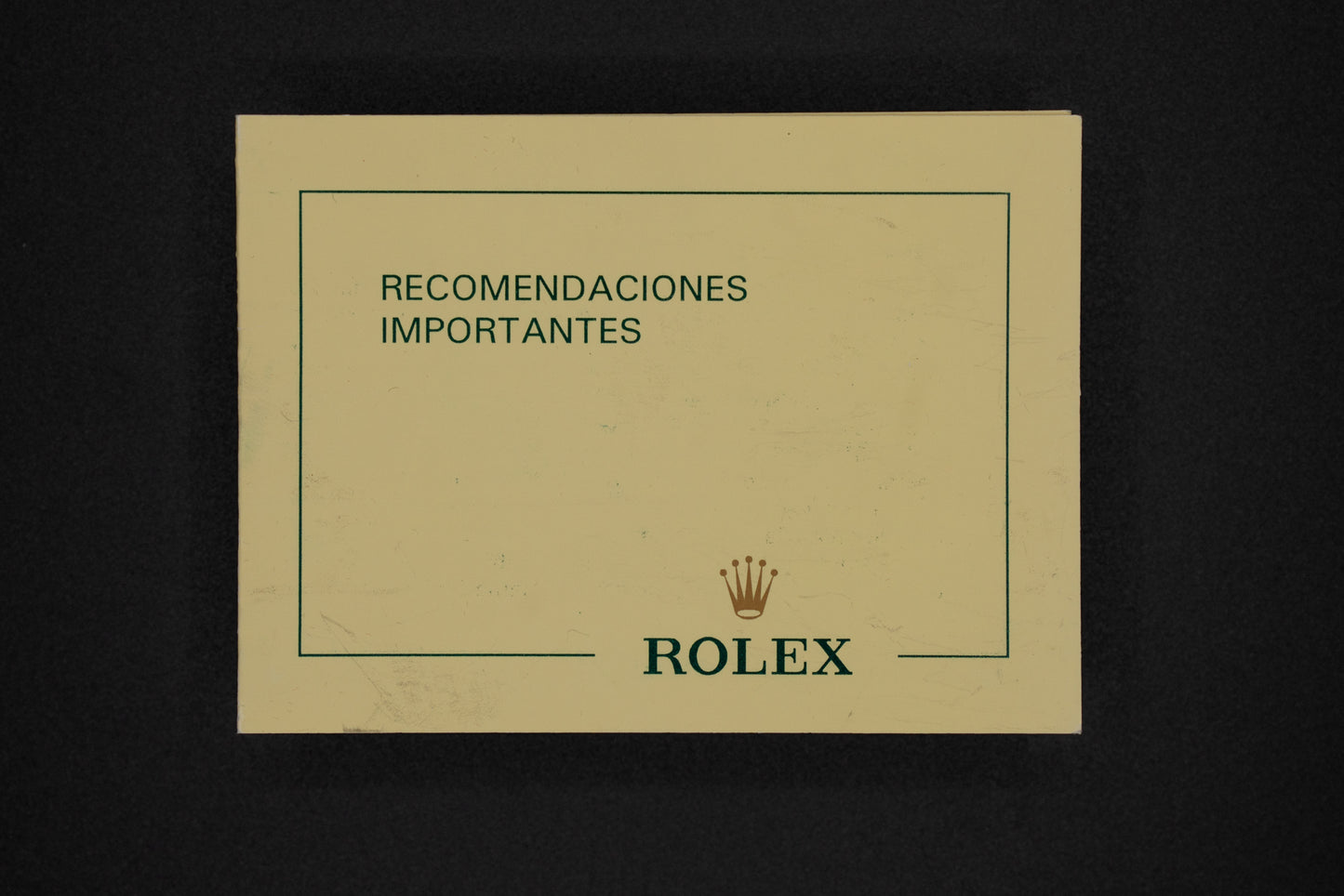Rolex "Recomendaciones Importantes" Booklet Rolex Argentina S.A.