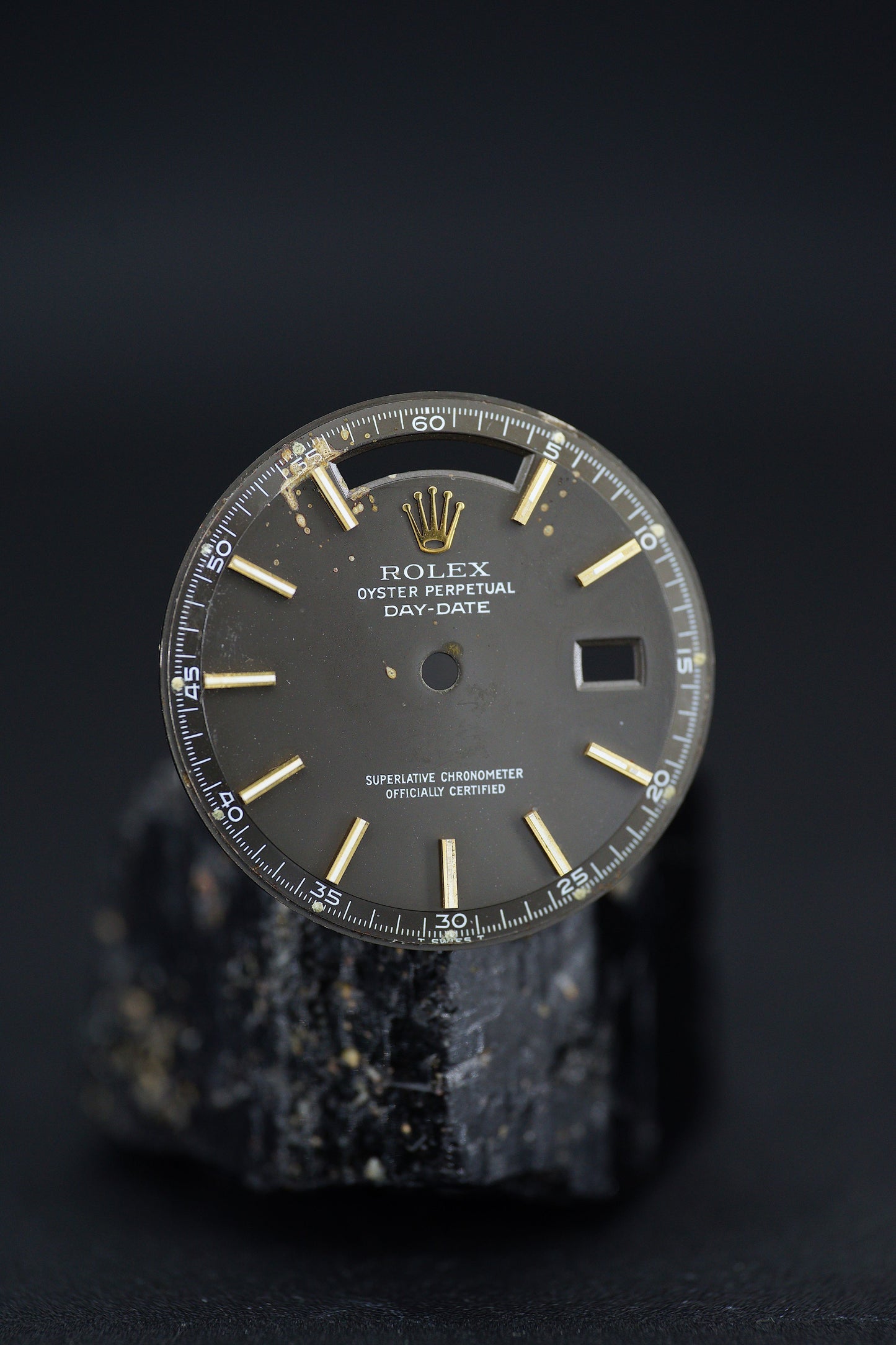 Rolex Zifferblatt Grau ,,Grey Dial'' für Day-Date 36 mm 1803 Gelbgold Tritium Zinc Sulfide