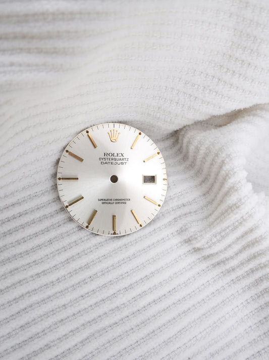 Rolex Zifferblatt silber für Oysterquartz Datejust 36 mm 17013 Tritium