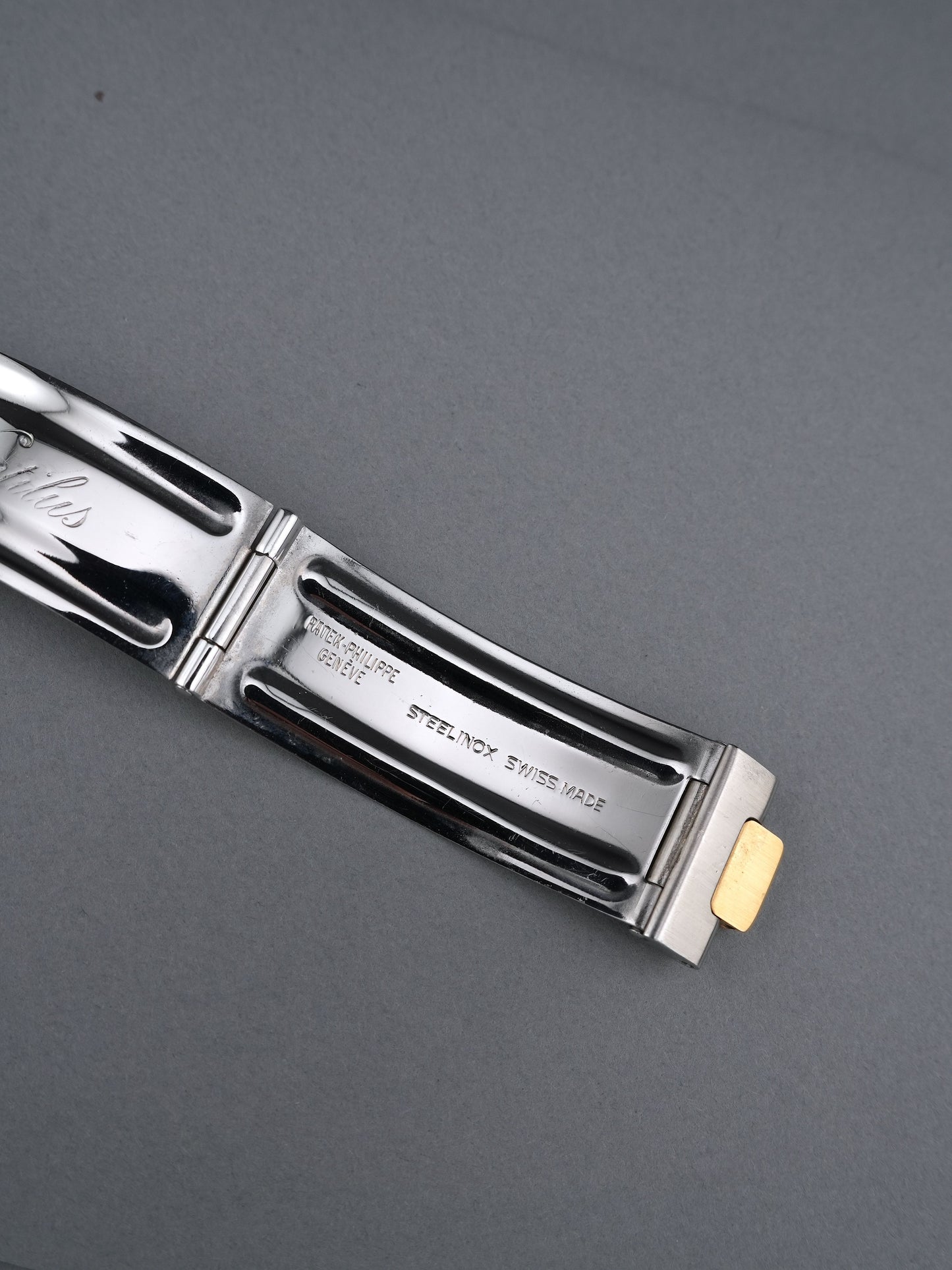 Patek Philippe „Big Logo“ Faltschließe Stahl / Gold für Nautilus 3700