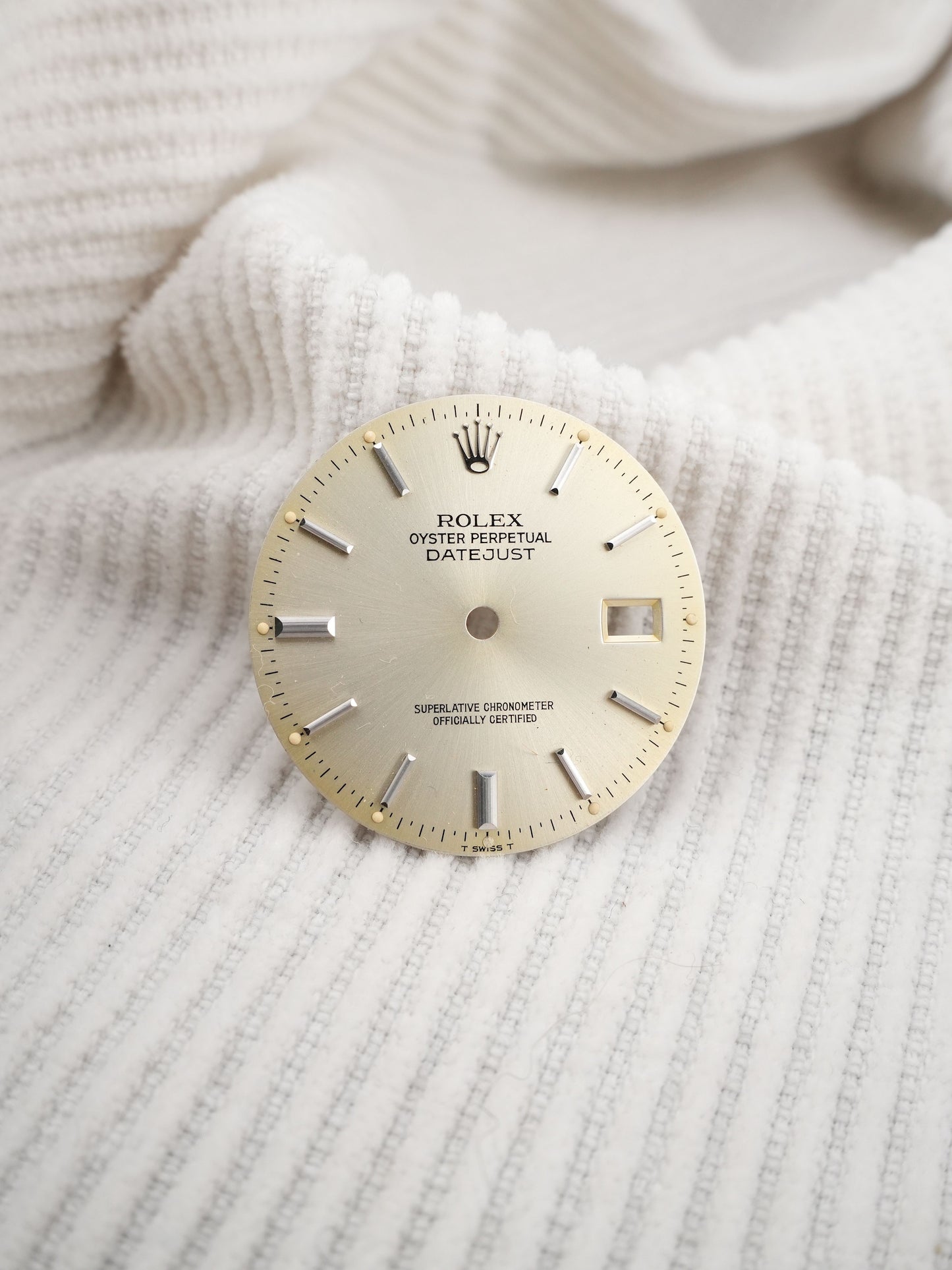 Rolex Zifferblatt silber faded Sunburst für OP Datejust 36 mm 16000 | 16200 | 16234 Tritium
