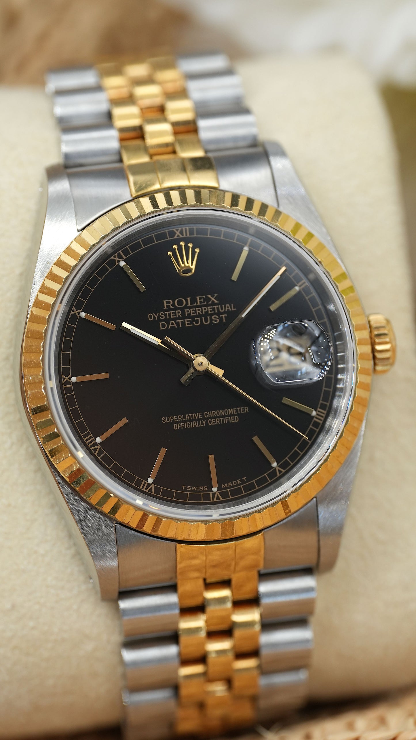 Rolex OP Datejust 36 mm 16233 Bi Color | Jubilee Steel/Gold 18 kt 62523 | Serial: E862XXX | 1990 | Tritium