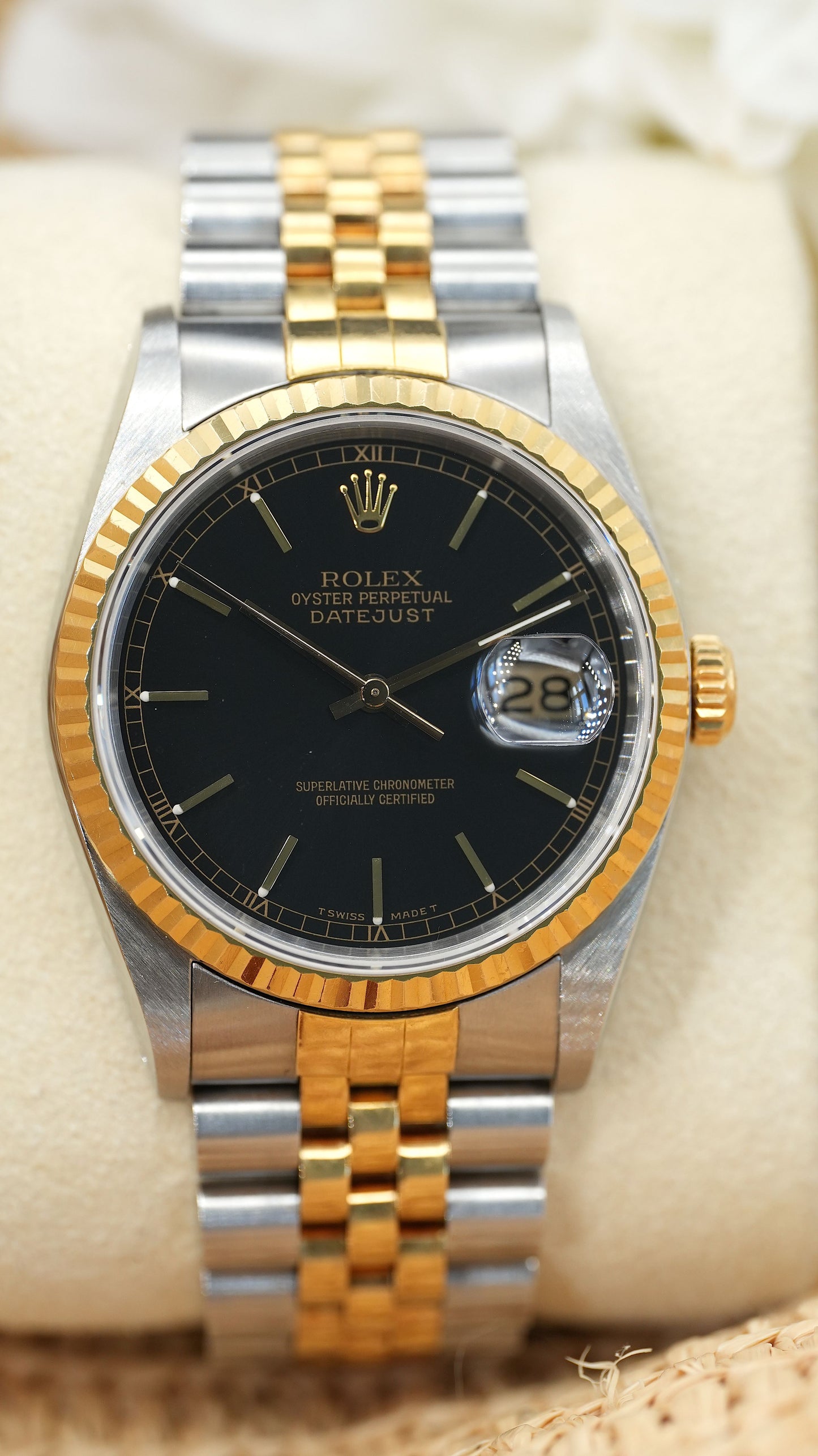 Rolex OP Datejust 36 mm 16233 Bi Color | Jubilee Steel/Gold 18 kt 62523 | Serial: E862XXX | 1990 | Tritium