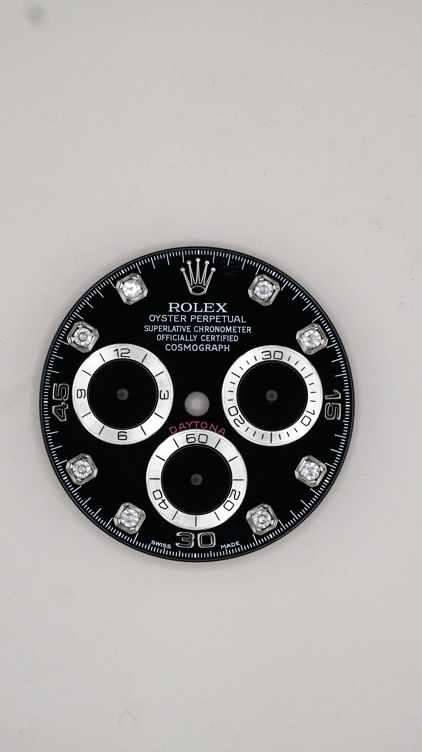 Rolex schwarzes Diamant Zifferblatt für Daytona 116520 | 116509 | 116519 | 116500